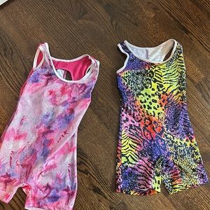Two gymnastics or dance leotards
